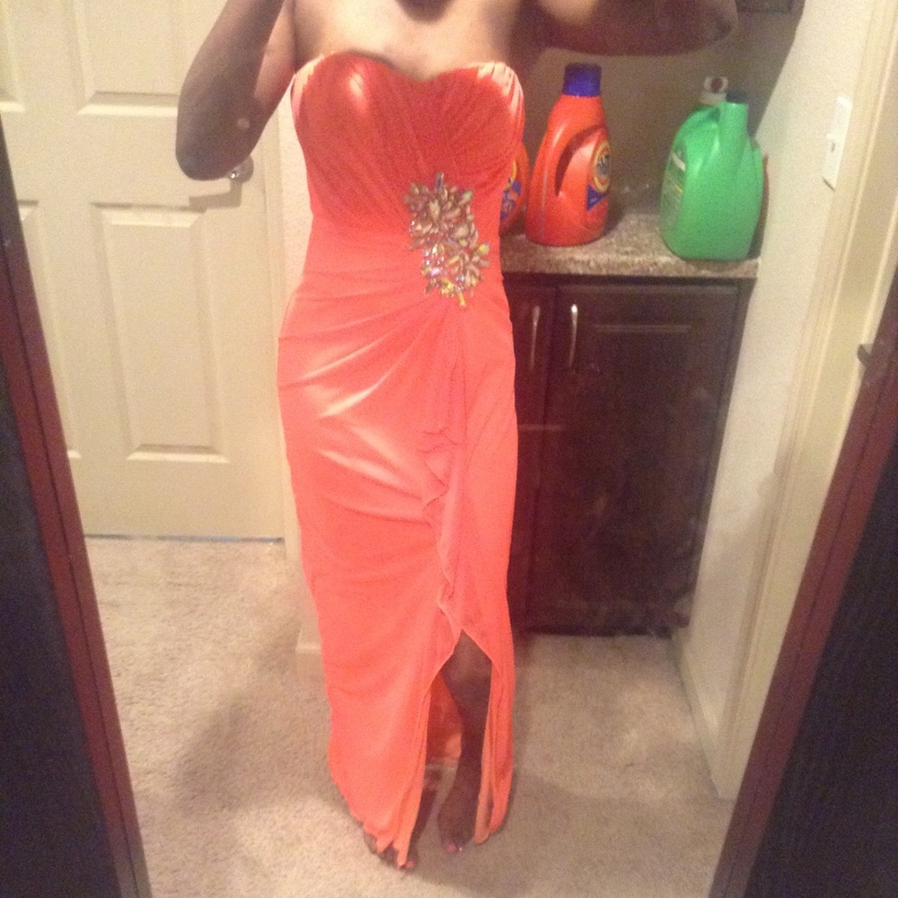 Coral prom dress
